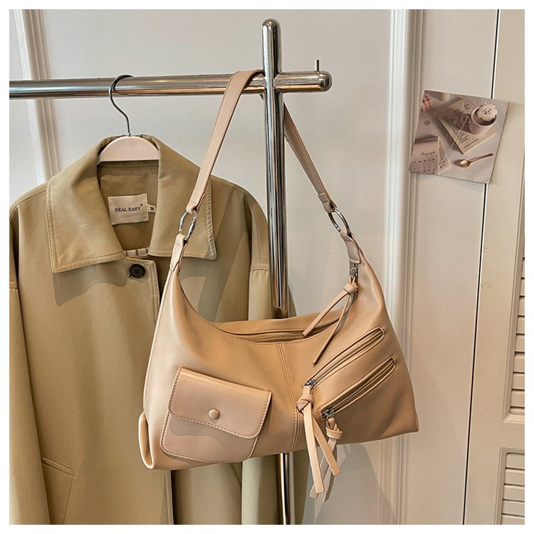 Women's PU Leather Soft Metallic Look Hobo Shoulder Bag detail 29