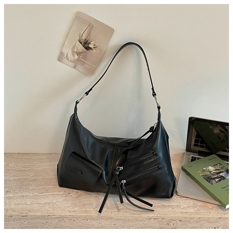 Women's PU Leather Soft Metallic Look Hobo Shoulder Bag detail 37
