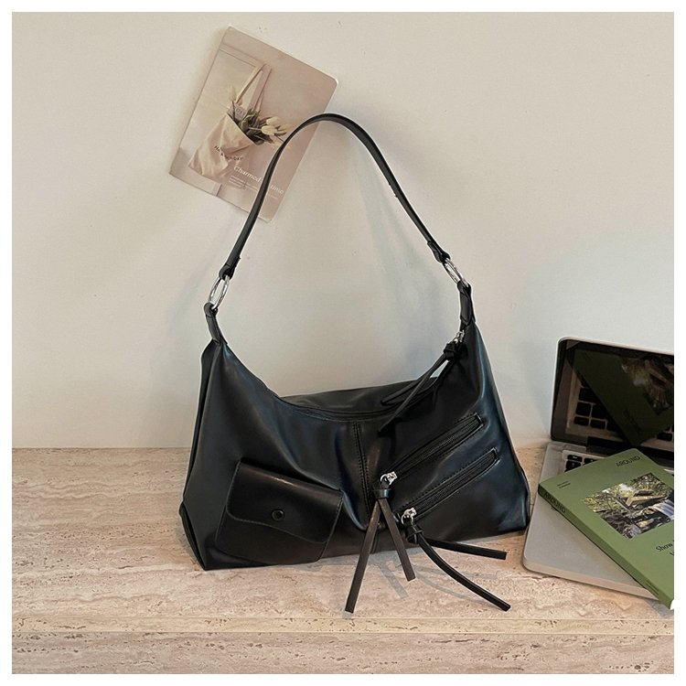 Women's PU Leather Soft Metallic Look Hobo Shoulder Bag detail 39