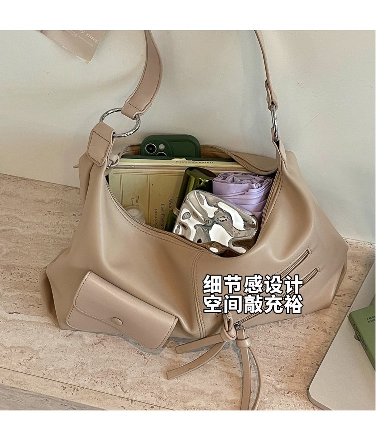 Women's PU Leather Soft Metallic Look Hobo Shoulder Bag detail 8