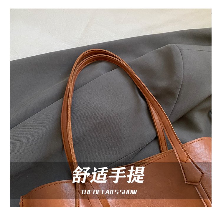 Women's PU Leather Soft Tote Bag detail 12