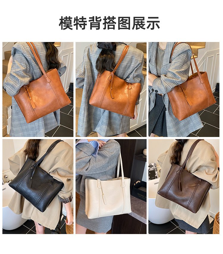 Women's PU Leather Soft Tote Bag detail 3