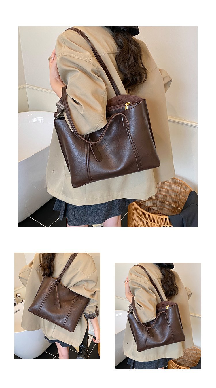 Women's PU Leather Soft Tote Bag detail 4