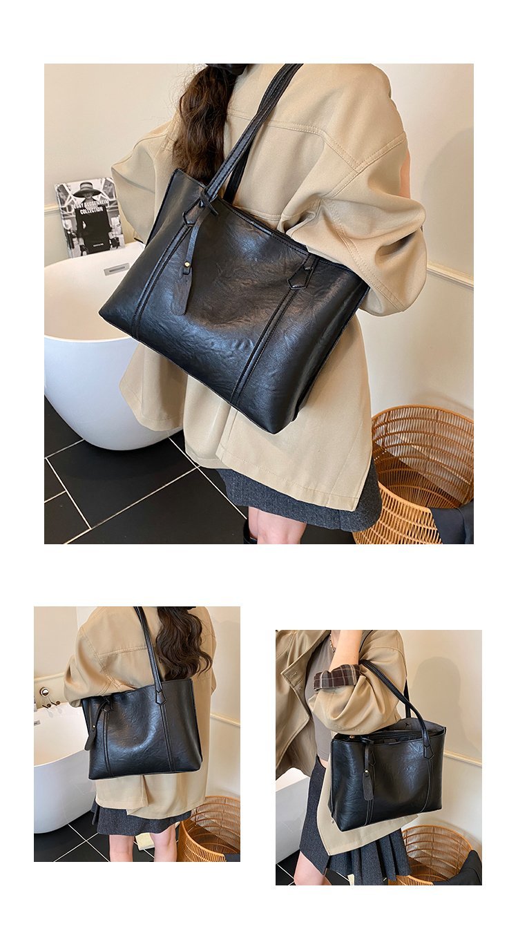 Women's PU Leather Soft Tote Bag detail 5