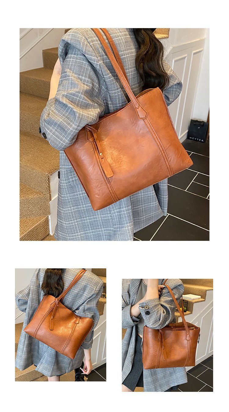 Women's PU Leather Soft Tote Bag detail 6