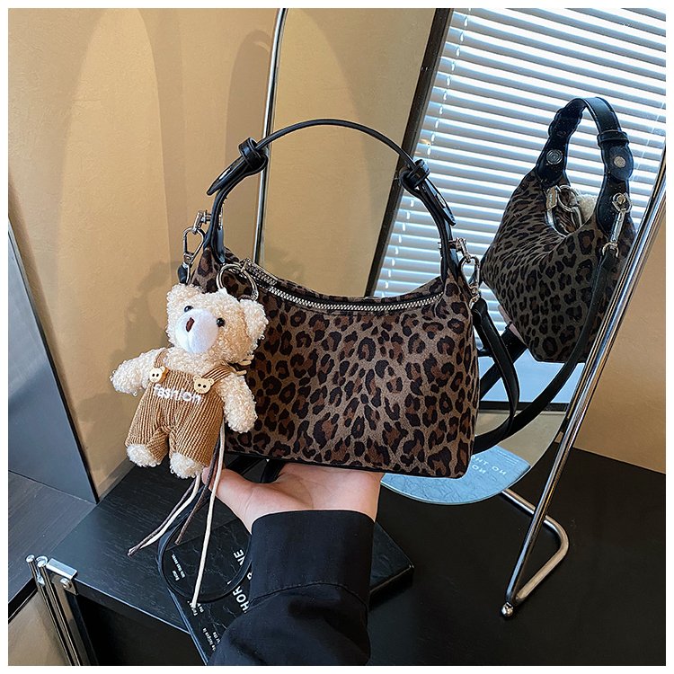 Women's Statement Leopard Print Structured PU Leather Shoulder Bag view 5