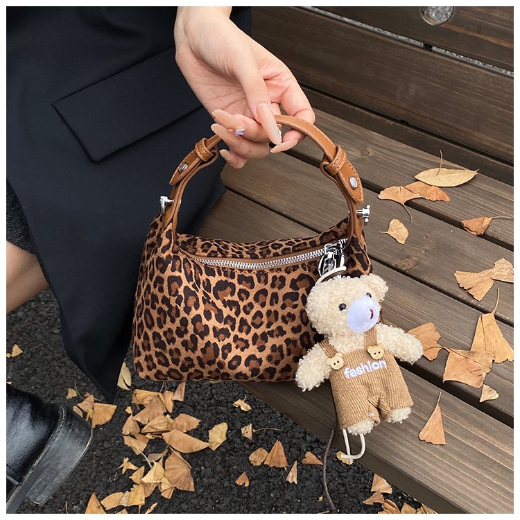 Women's Statement Leopard Print Structured PU Leather Shoulder Bag view 1