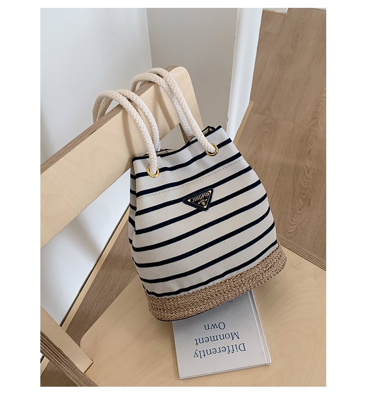 Women's Cloth Striped Drawstring Crossbody Bag detail 37