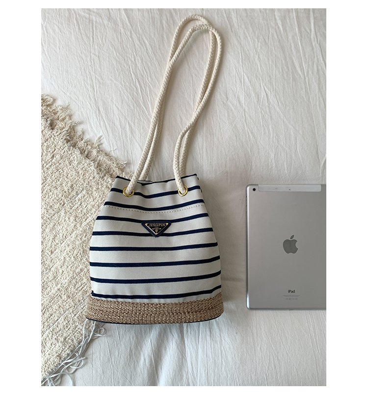 Women's Cloth Striped Drawstring Crossbody Bag detail 39