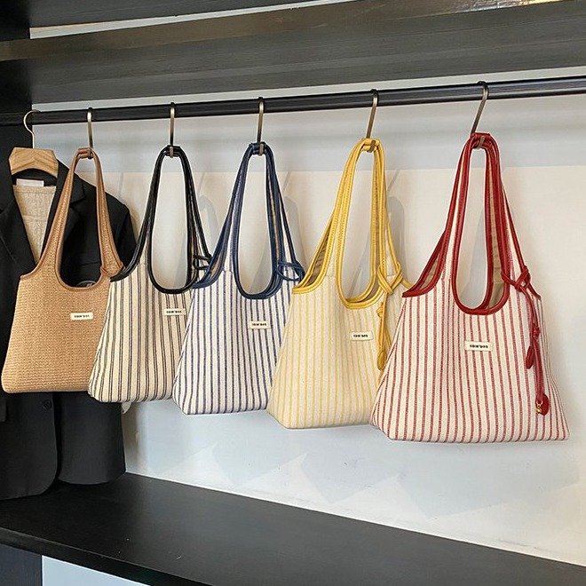 Women's PU Leather Striped Shoulder Bag view 2