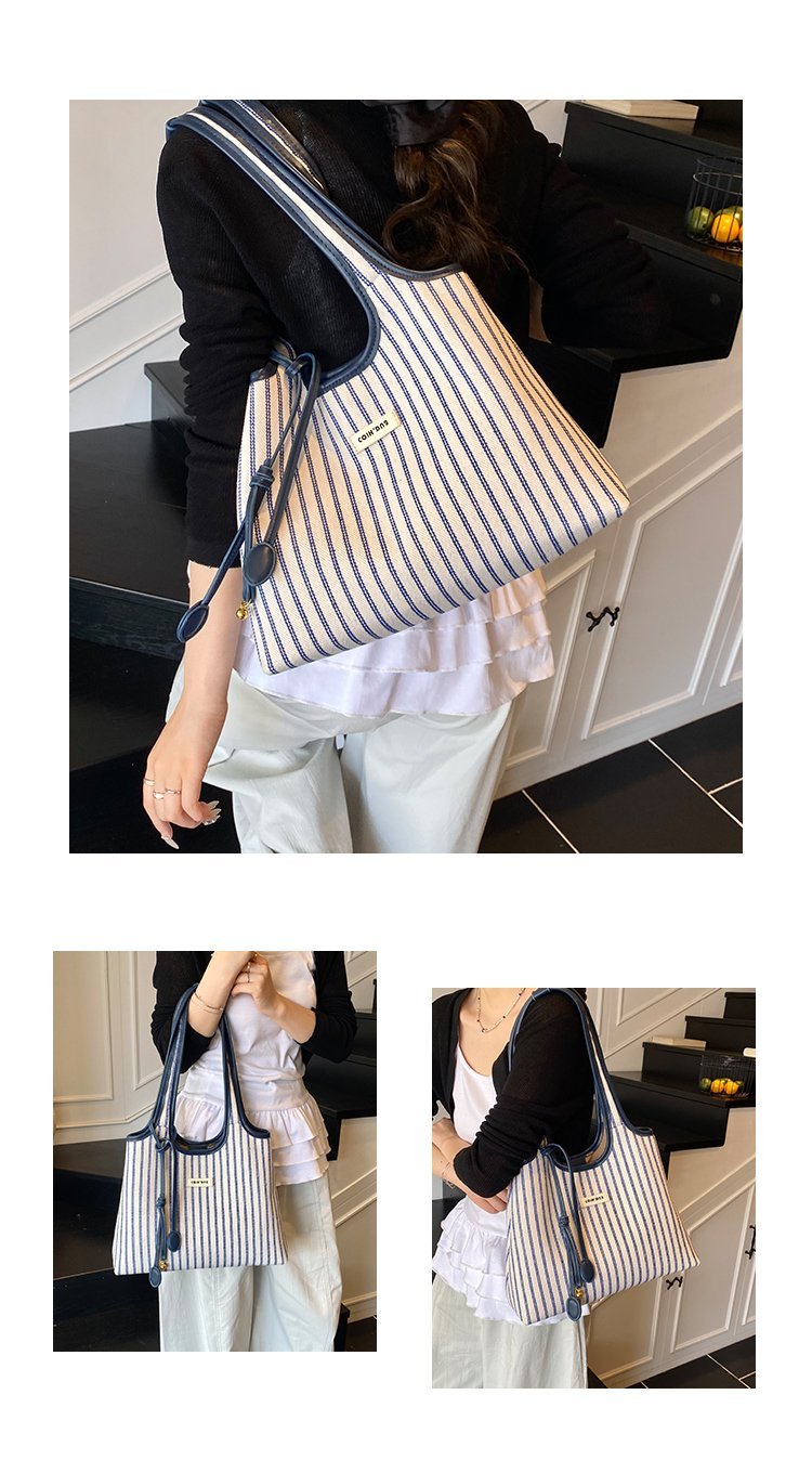 Women's PU Leather Striped Shoulder Bag detail 10