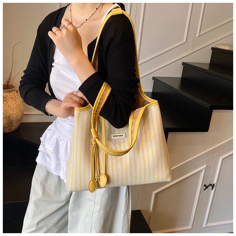 Women's PU Leather Striped Shoulder Bag detail 35