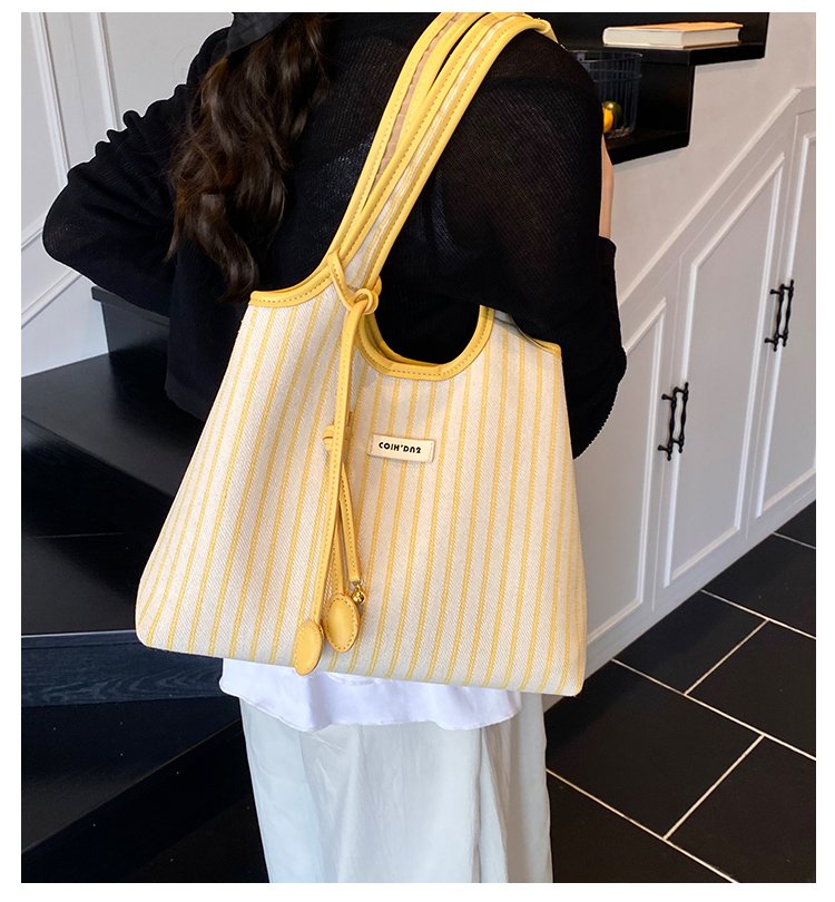 Women's PU Leather Striped Shoulder Bag detail 3