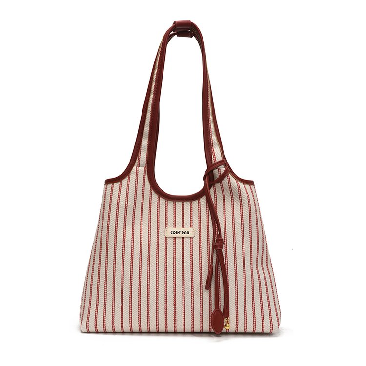 Women's PU Leather Striped Shoulder Bag view 4
