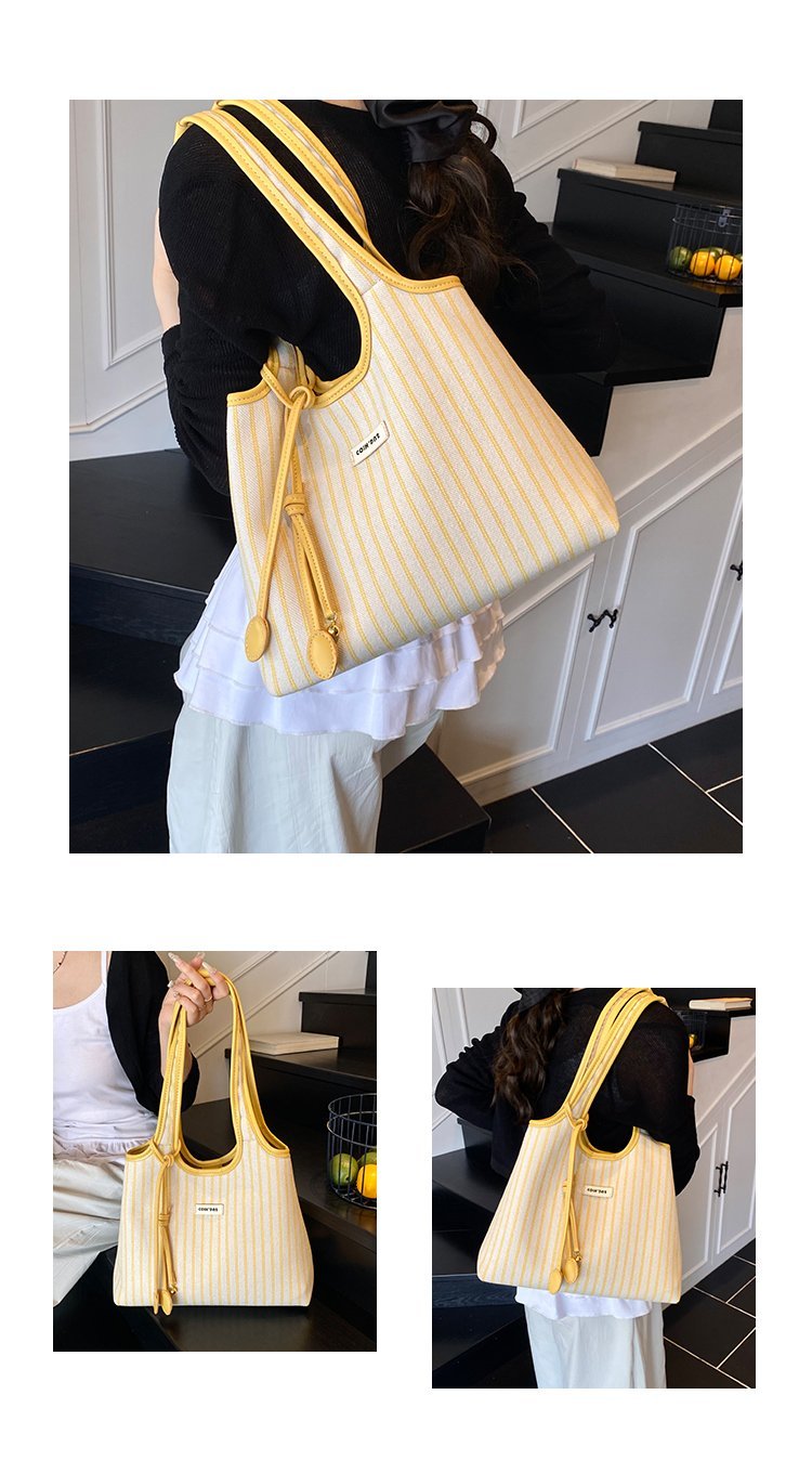 Women's PU Leather Striped Shoulder Bag detail 4
