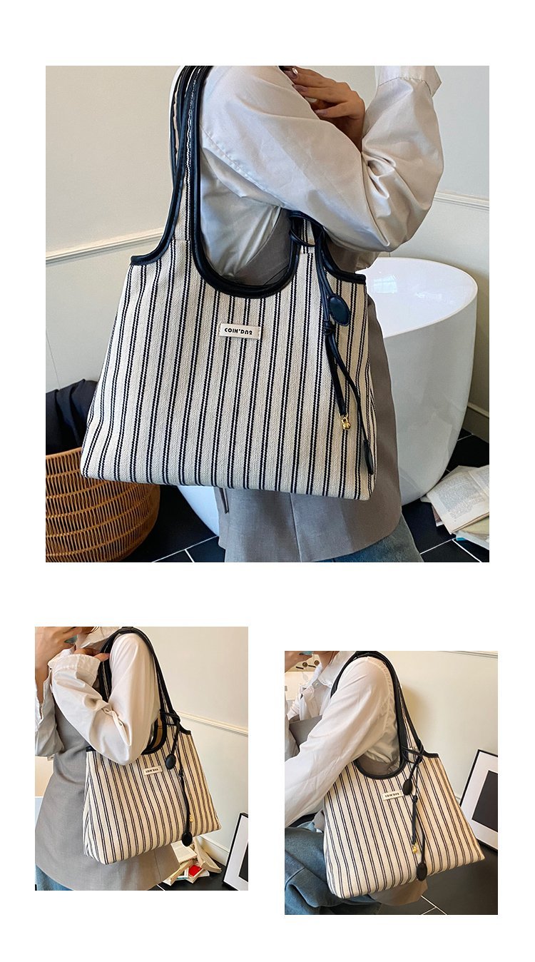 Women's PU Leather Striped Shoulder Bag detail 5