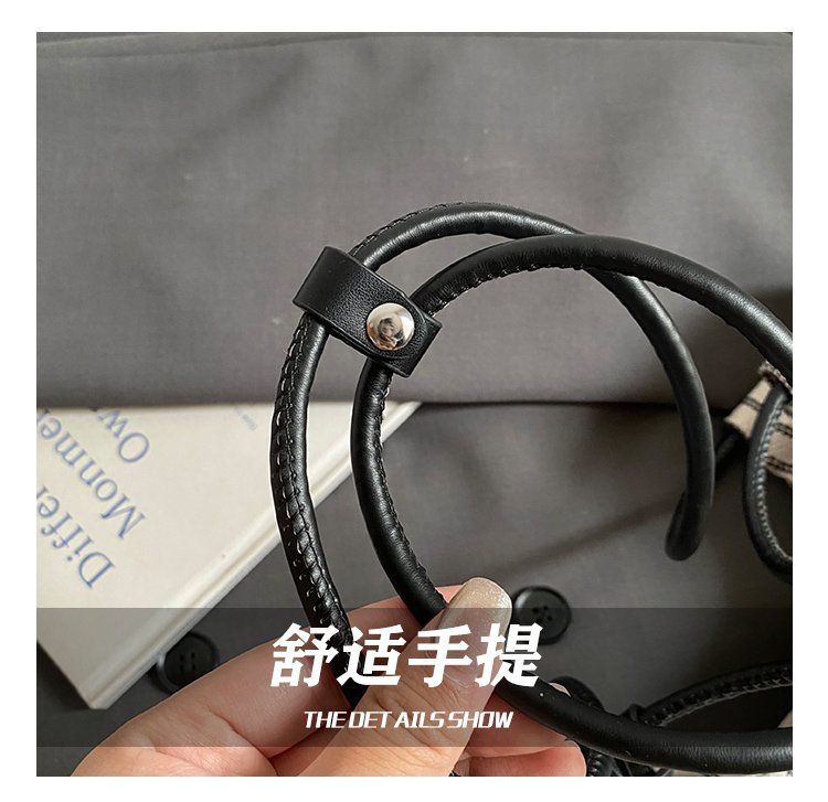 Women's PU Leather Striped Soft Tote Bag detail 13