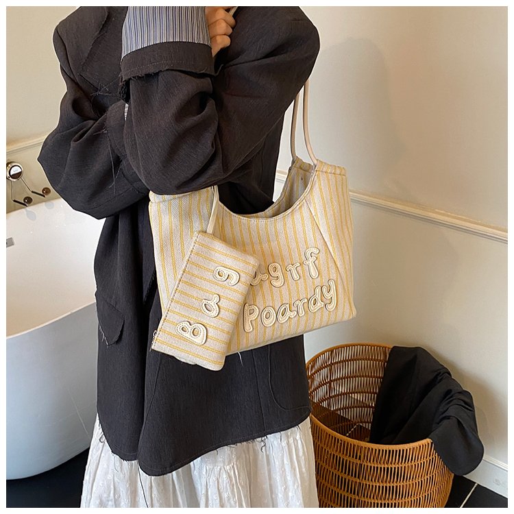 Women's PU Leather Striped Soft Tote Bag detail 20
