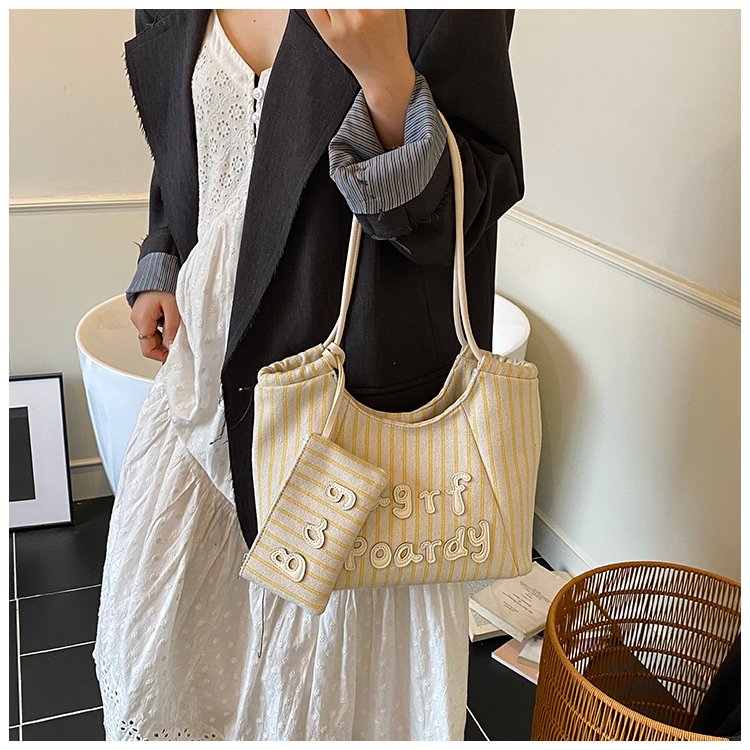 Women's PU Leather Striped Soft Tote Bag detail 22