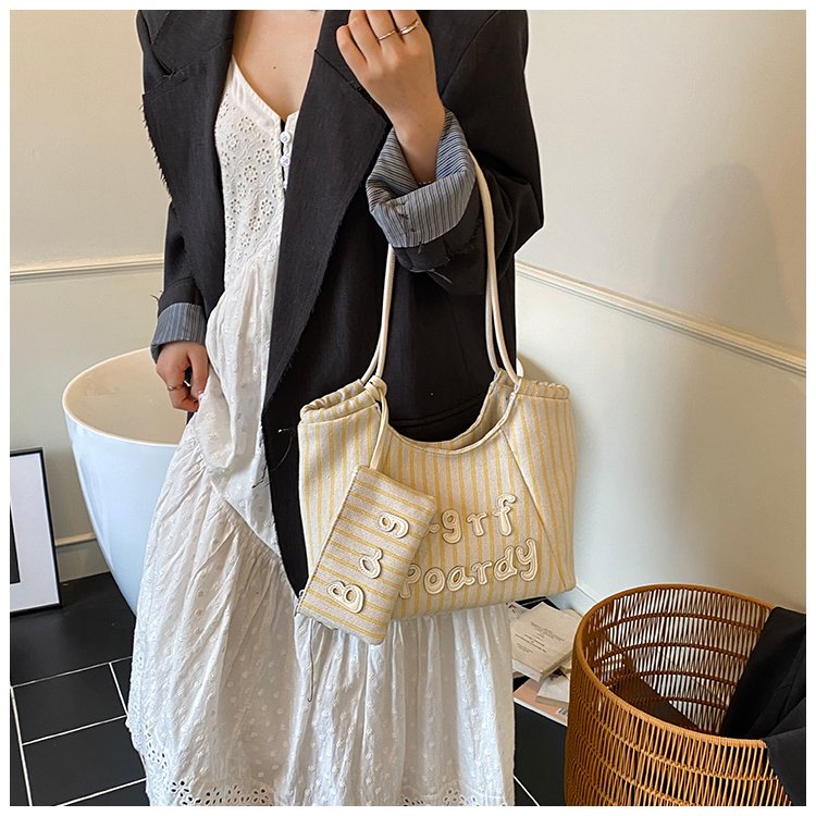 Women's PU Leather Striped Soft Tote Bag detail 23