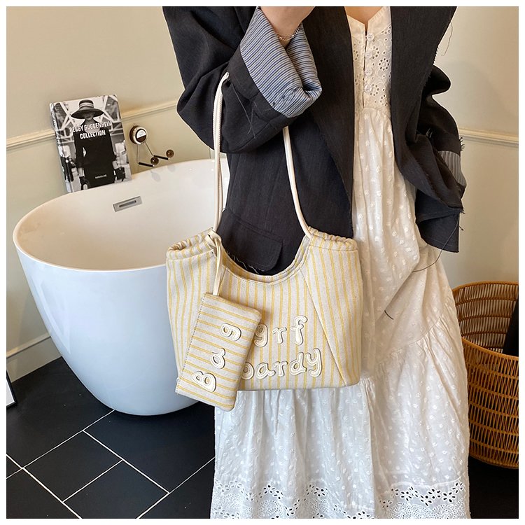 Women's PU Leather Striped Soft Tote Bag detail 24