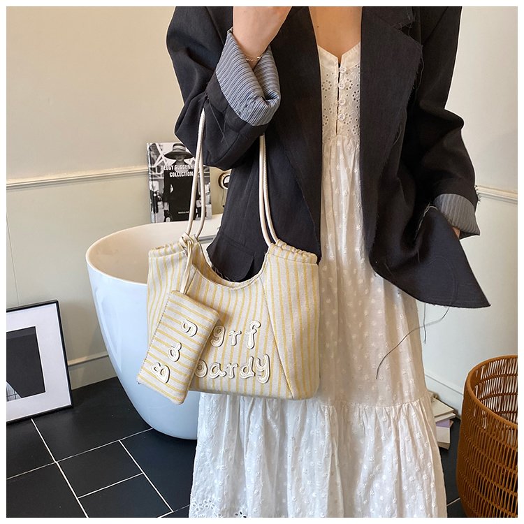 Women's PU Leather Striped Soft Tote Bag detail 27