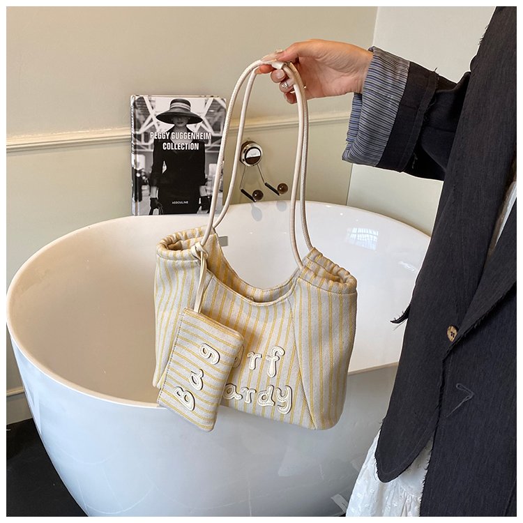 Women's PU Leather Striped Soft Tote Bag detail 35