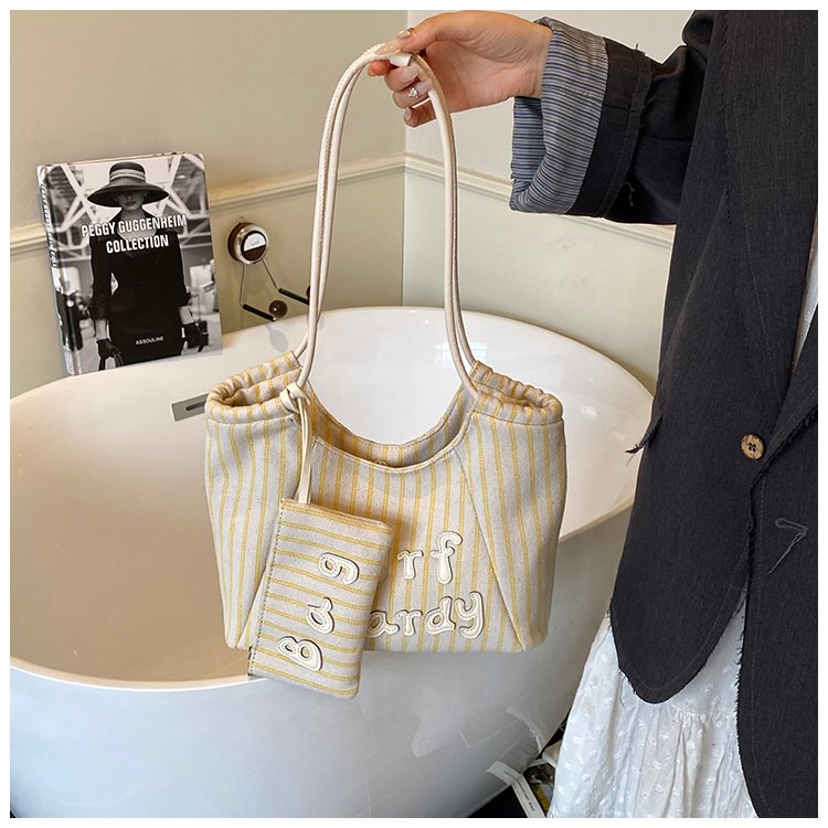 Women's PU Leather Striped Soft Tote Bag detail 37