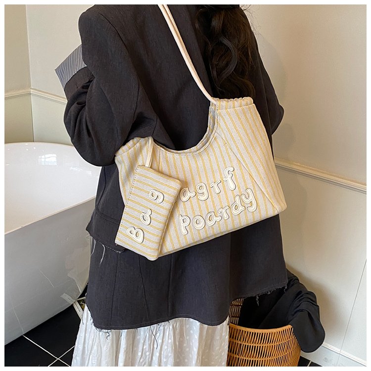 Women's PU Leather Striped Soft Tote Bag detail 16