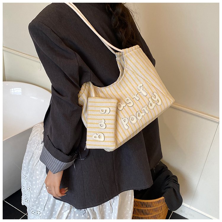Women's PU Leather Striped Soft Tote Bag detail 17