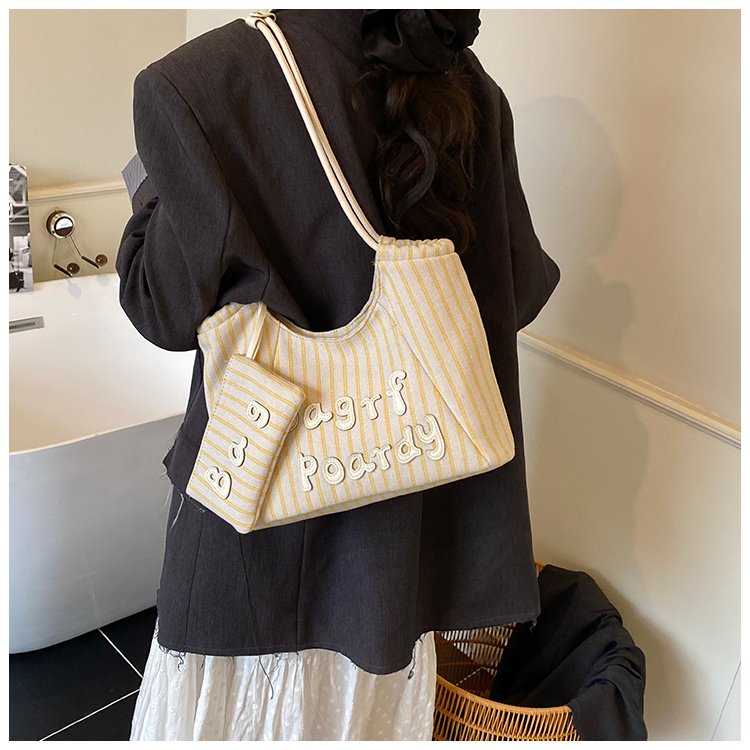 Women's PU Leather Striped Soft Tote Bag detail 19