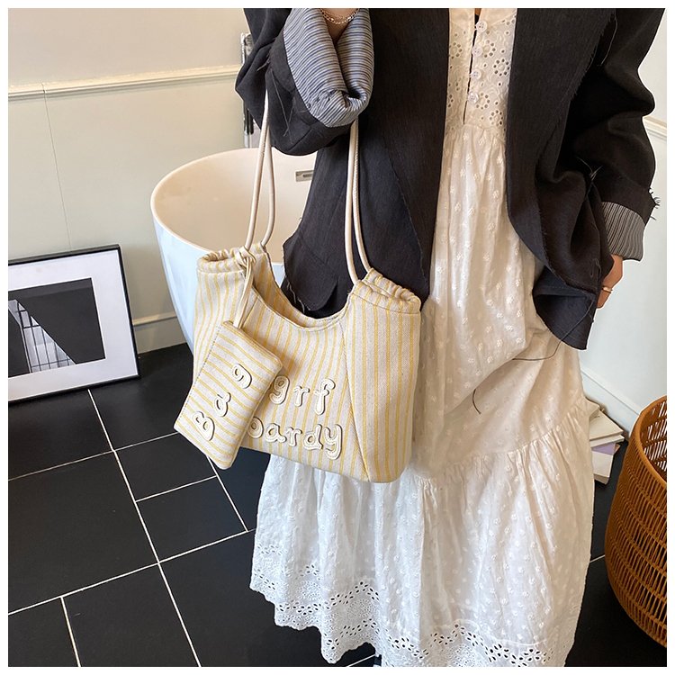 Women's PU Leather Striped Soft Tote Bag detail 26