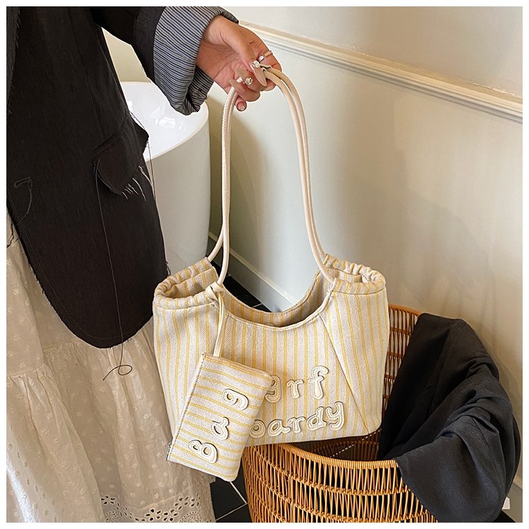 Women's PU Leather Striped Soft Tote Bag detail 28
