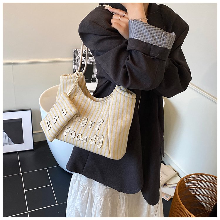 Women's PU Leather Striped Soft Tote Bag detail 33
