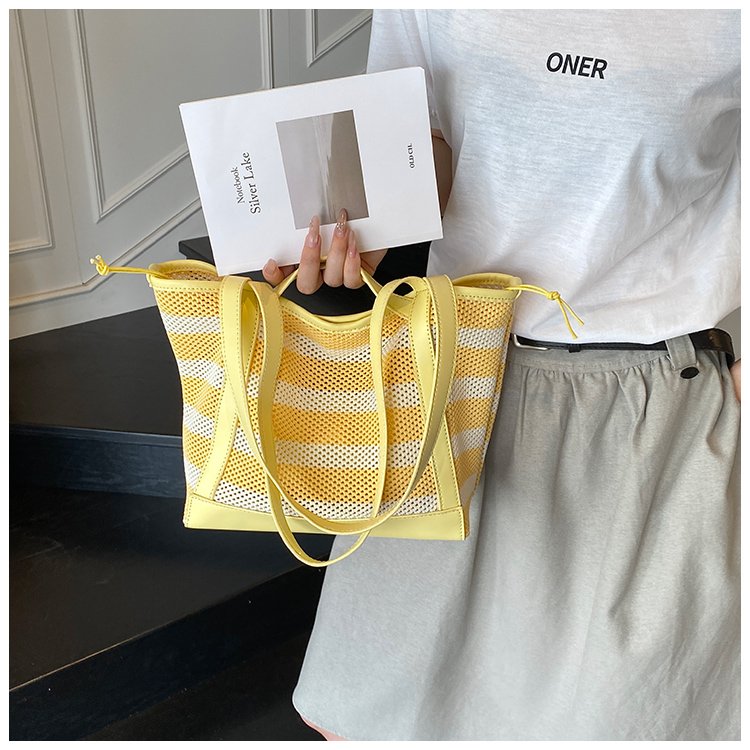 Women's PU Leather Striped Tote Bag detail 17