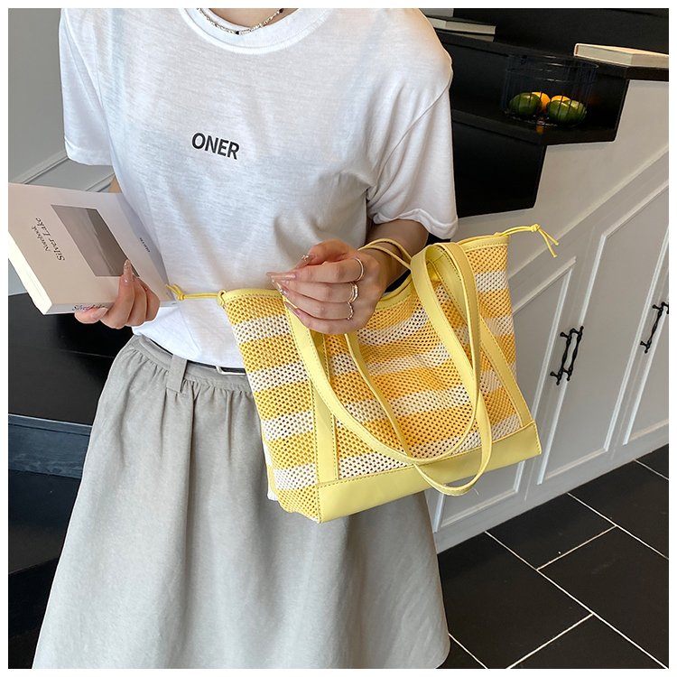 Women's PU Leather Striped Tote Bag detail 18