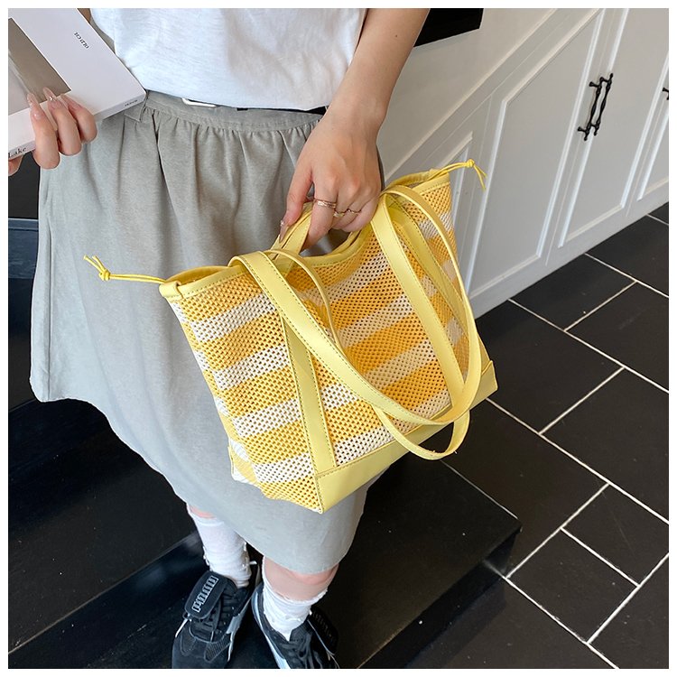 Women's PU Leather Striped Tote Bag detail 20