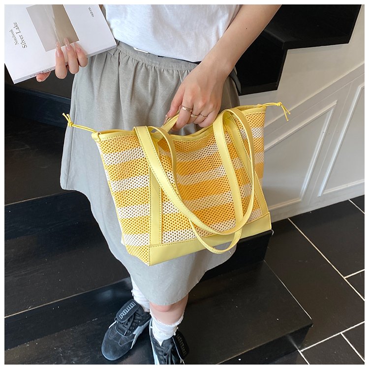 Women's PU Leather Striped Tote Bag detail 21