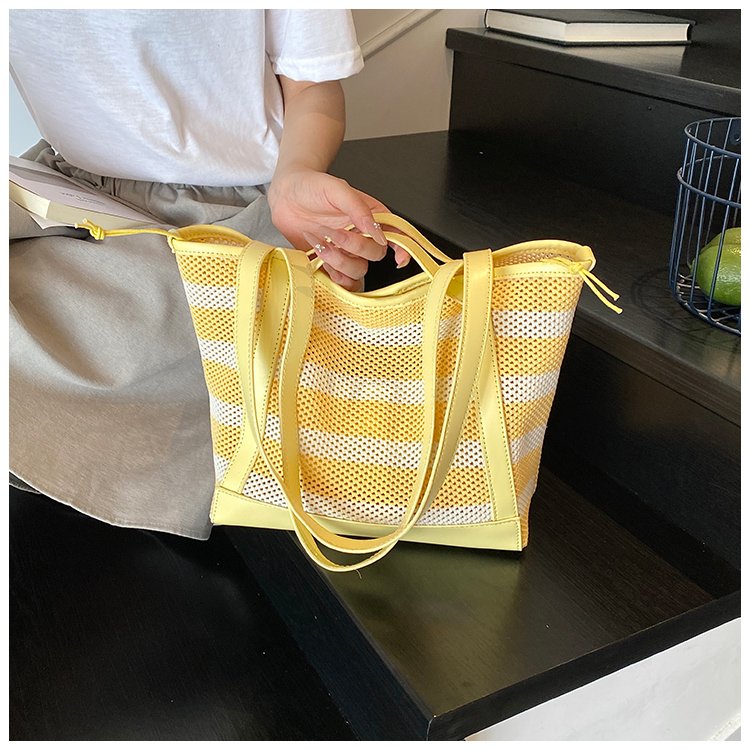 Women's PU Leather Striped Tote Bag detail 22