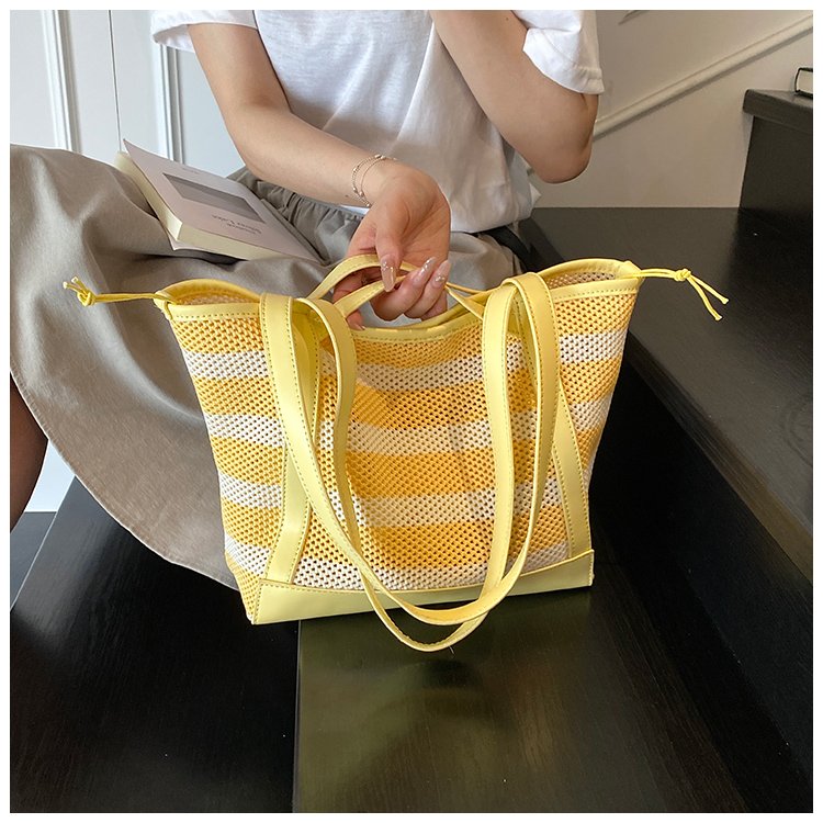 Women's PU Leather Striped Tote Bag detail 23