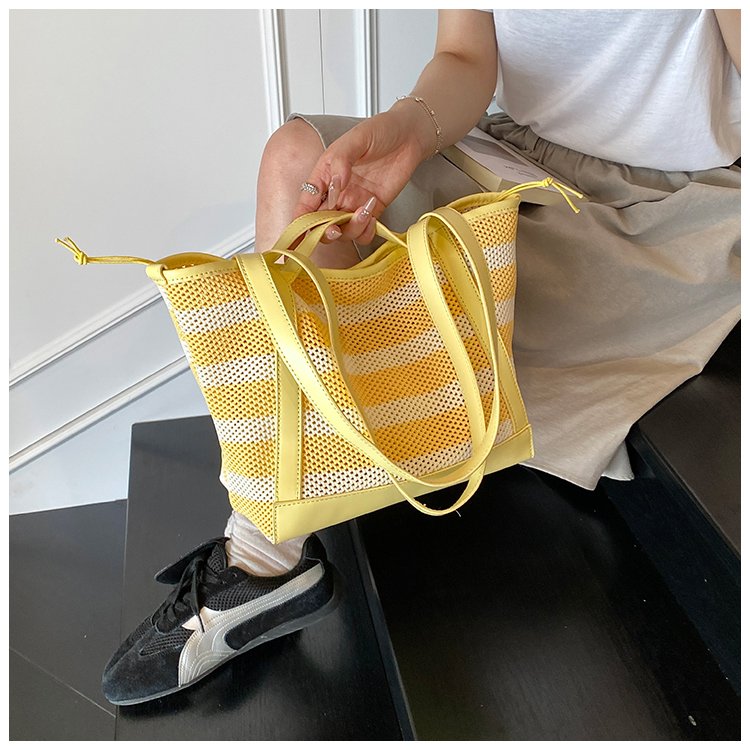 Women's PU Leather Striped Tote Bag detail 24