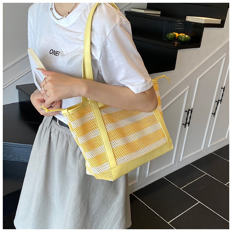 Women's PU Leather Striped Tote Bag detail 26