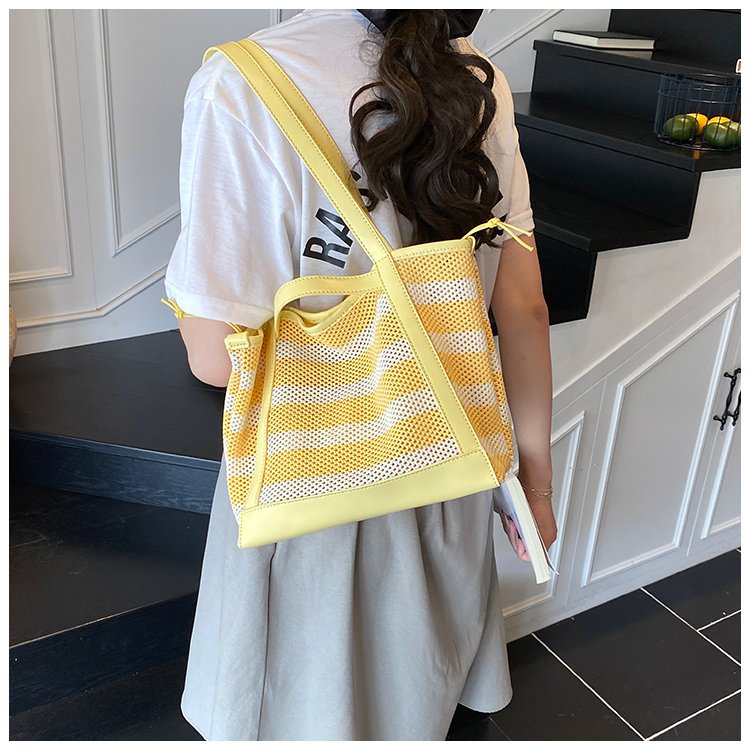 Women's PU Leather Striped Tote Bag detail 28