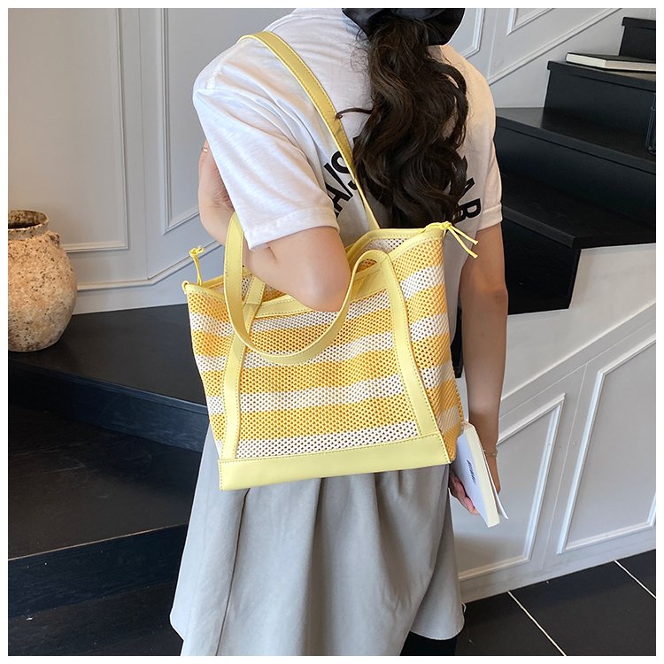 Women's PU Leather Striped Tote Bag detail 33