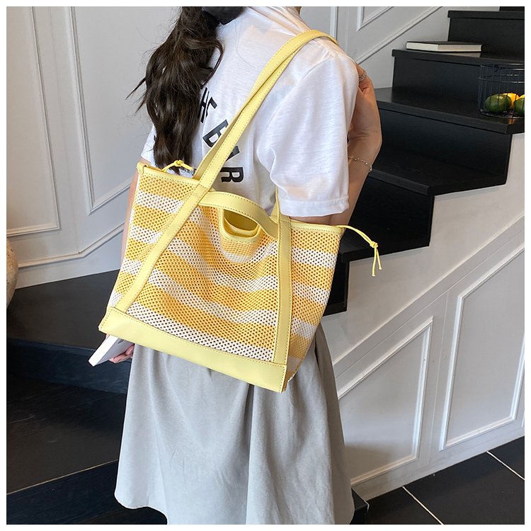 Women's PU Leather Striped Tote Bag detail 36