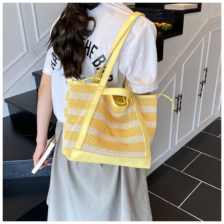 Women's PU Leather Striped Tote Bag detail 37