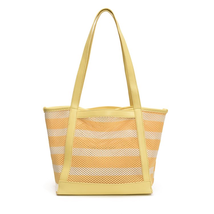 Women's PU Leather Striped Tote Bag view 1