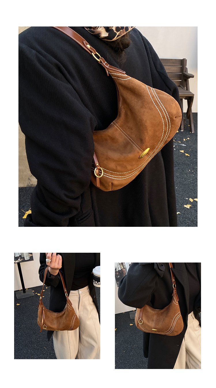 Women's PU Leather Studded Slouch Shoulder Bag detail 4
