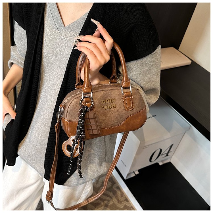Women's PU Leather Textured Barrel Bag view 2