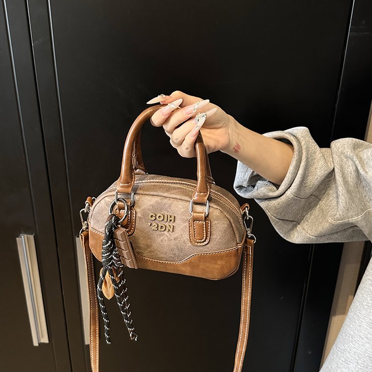 Women's PU Leather Textured Barrel Bag view 4